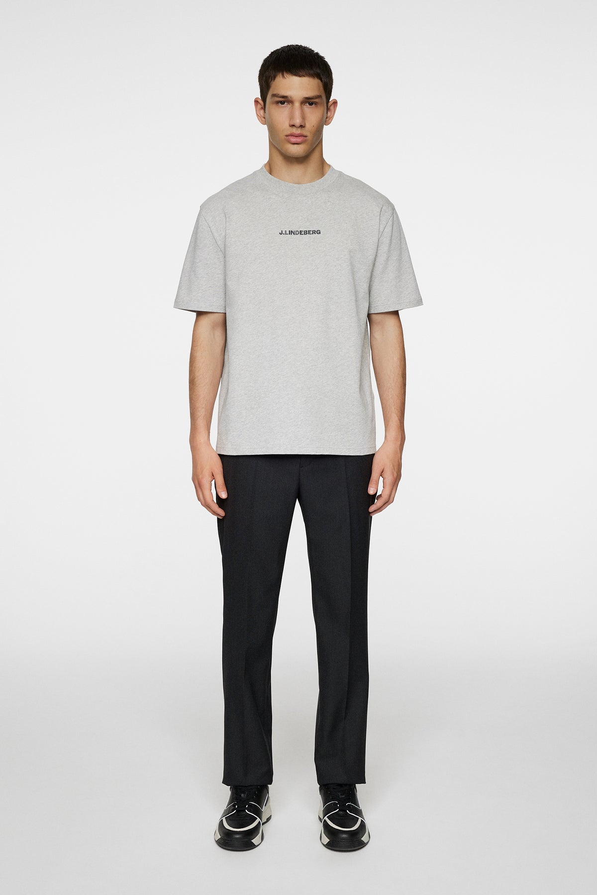 Hale Heavy Logo T-shirt in Light Grey Melange by J.Lindeberg