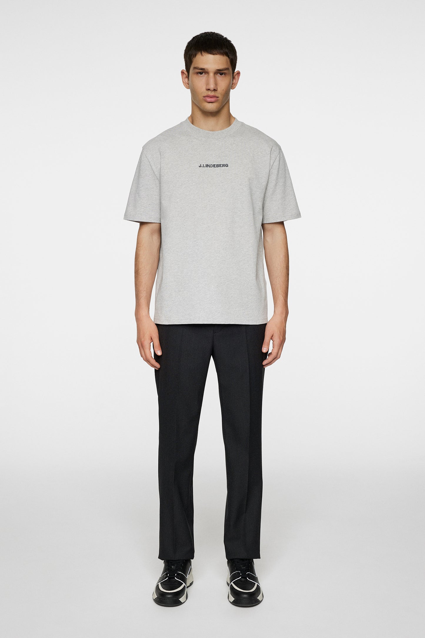 Hale Heavy Logo T-shirt in Light Grey Melange by J.Lindeberg