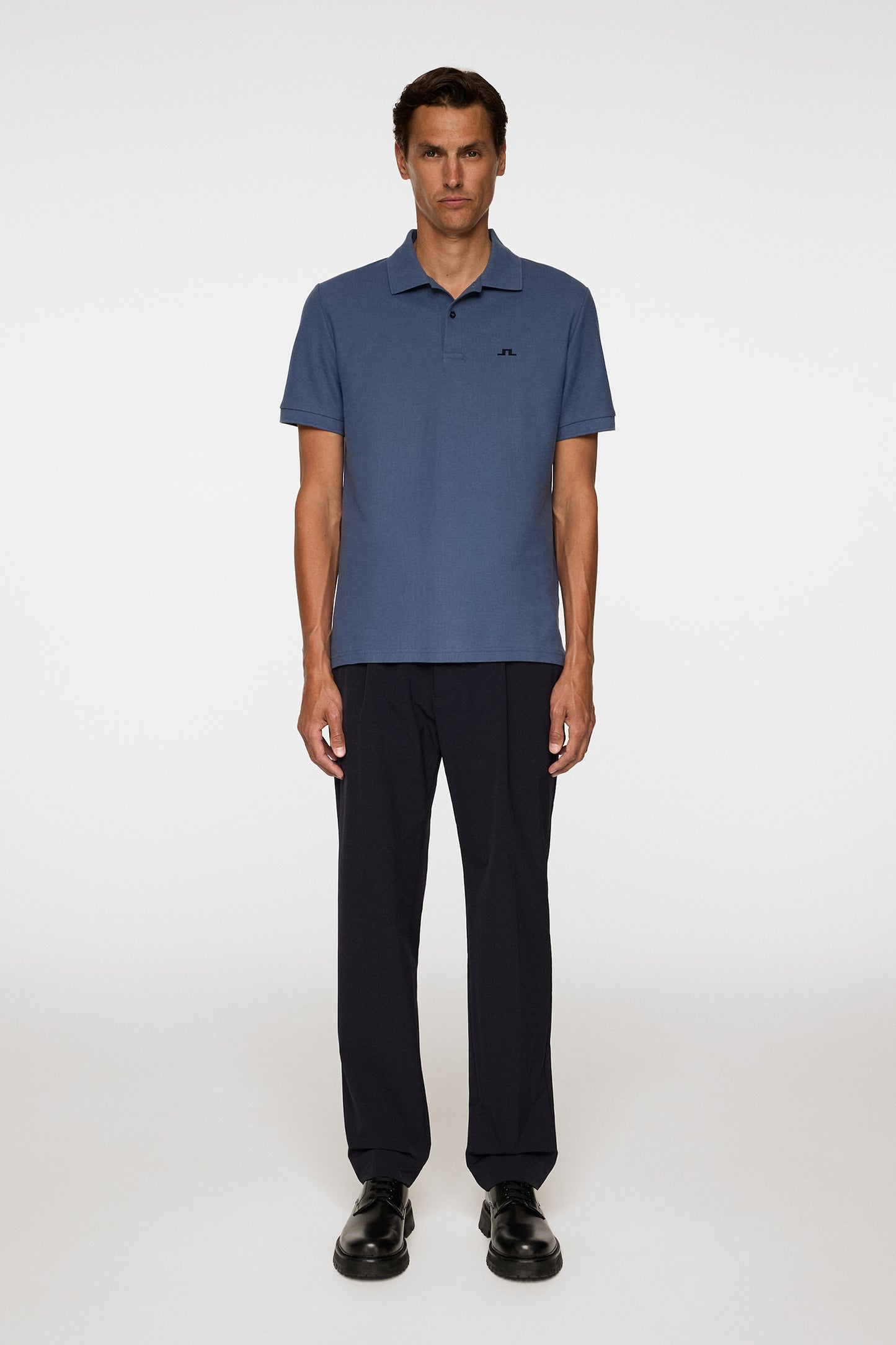 Rudy Slim Polo Pique in Vintage Indigo by J.Lindeberg