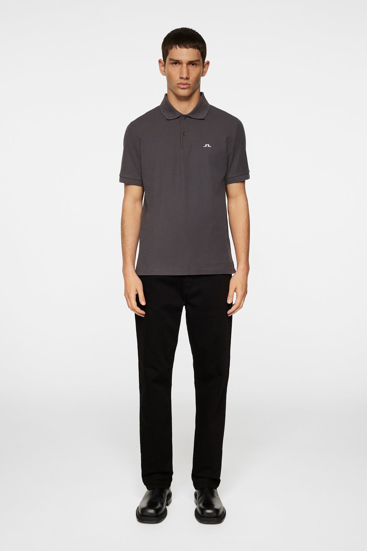 Rudy Slim Polo Pique in Asphalt by J.Lindeberg