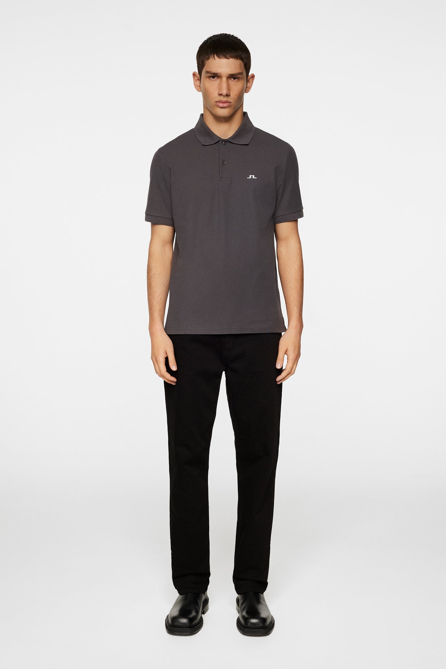 Rudy Slim Polo Pique in Asphalt by J.Lindeberg