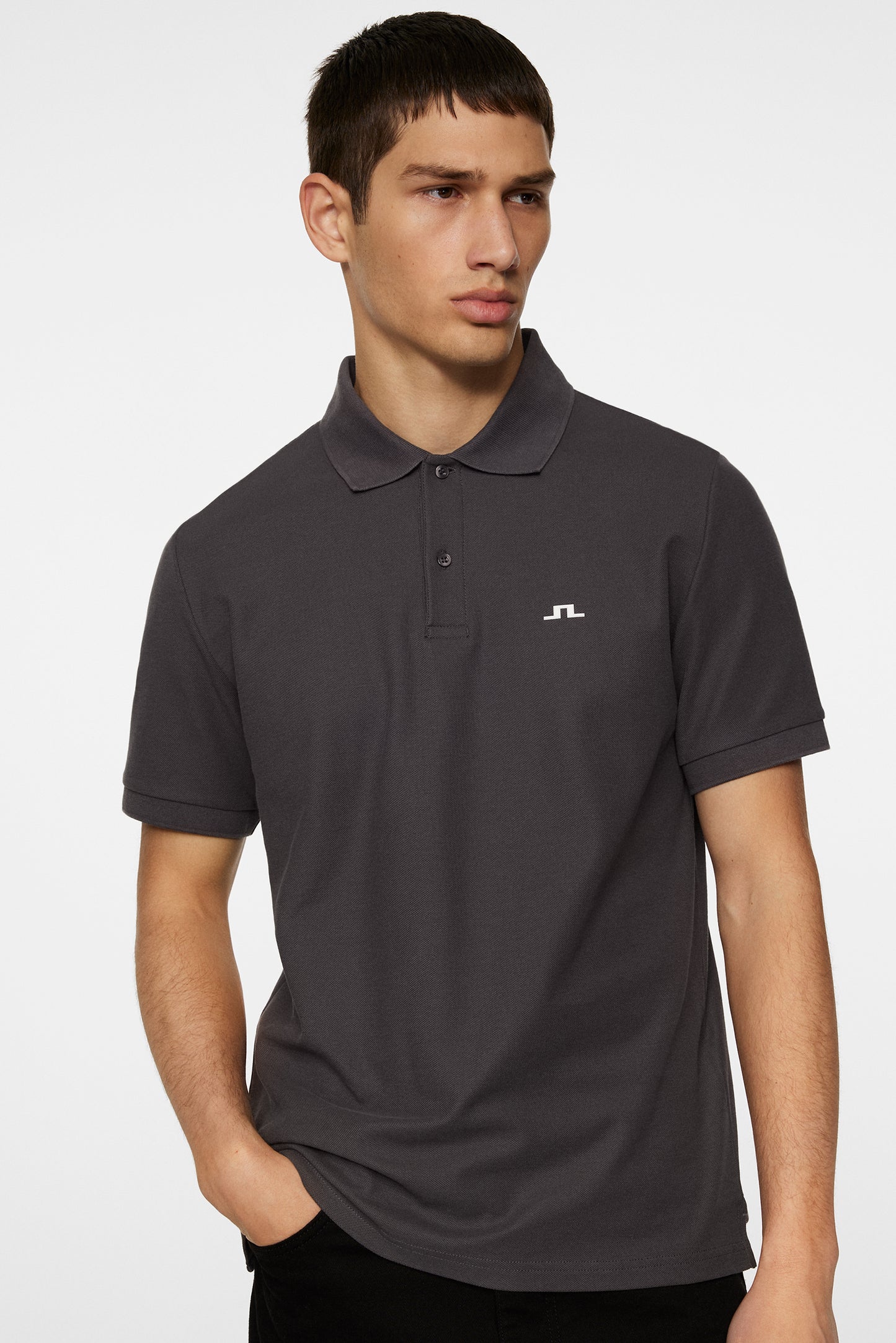 Rudy Slim Polo Pique in Asphalt by J.Lindeberg