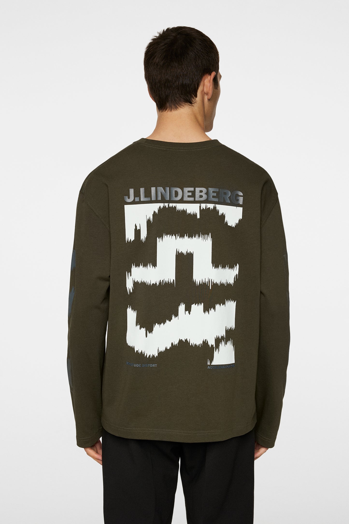 Walsh LS Print T-shirt in Forest Green by J.Lindeberg