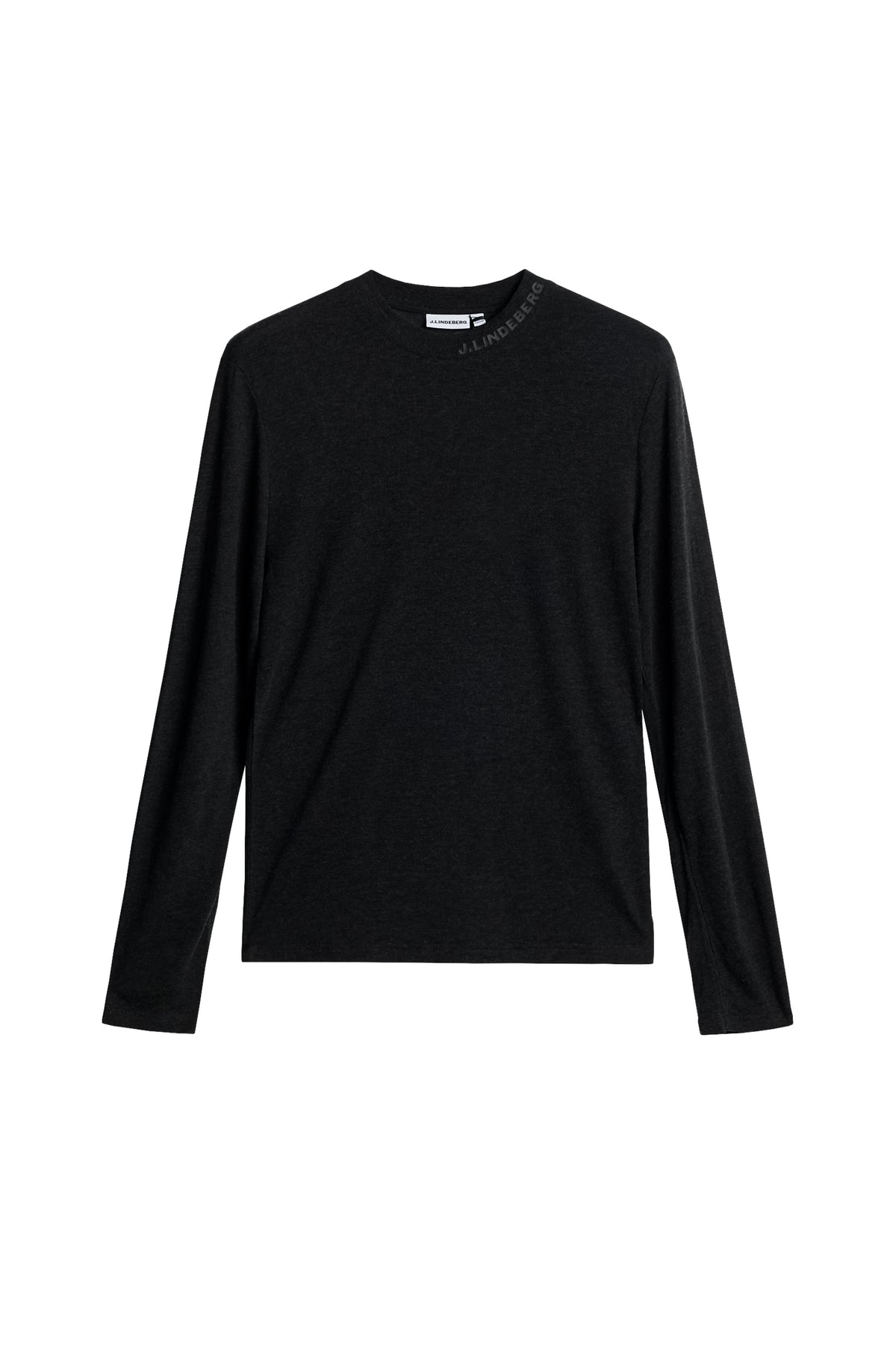 Arnie Mock Neck Longsleeve in Dark Grey Melange by J.Lindeberg