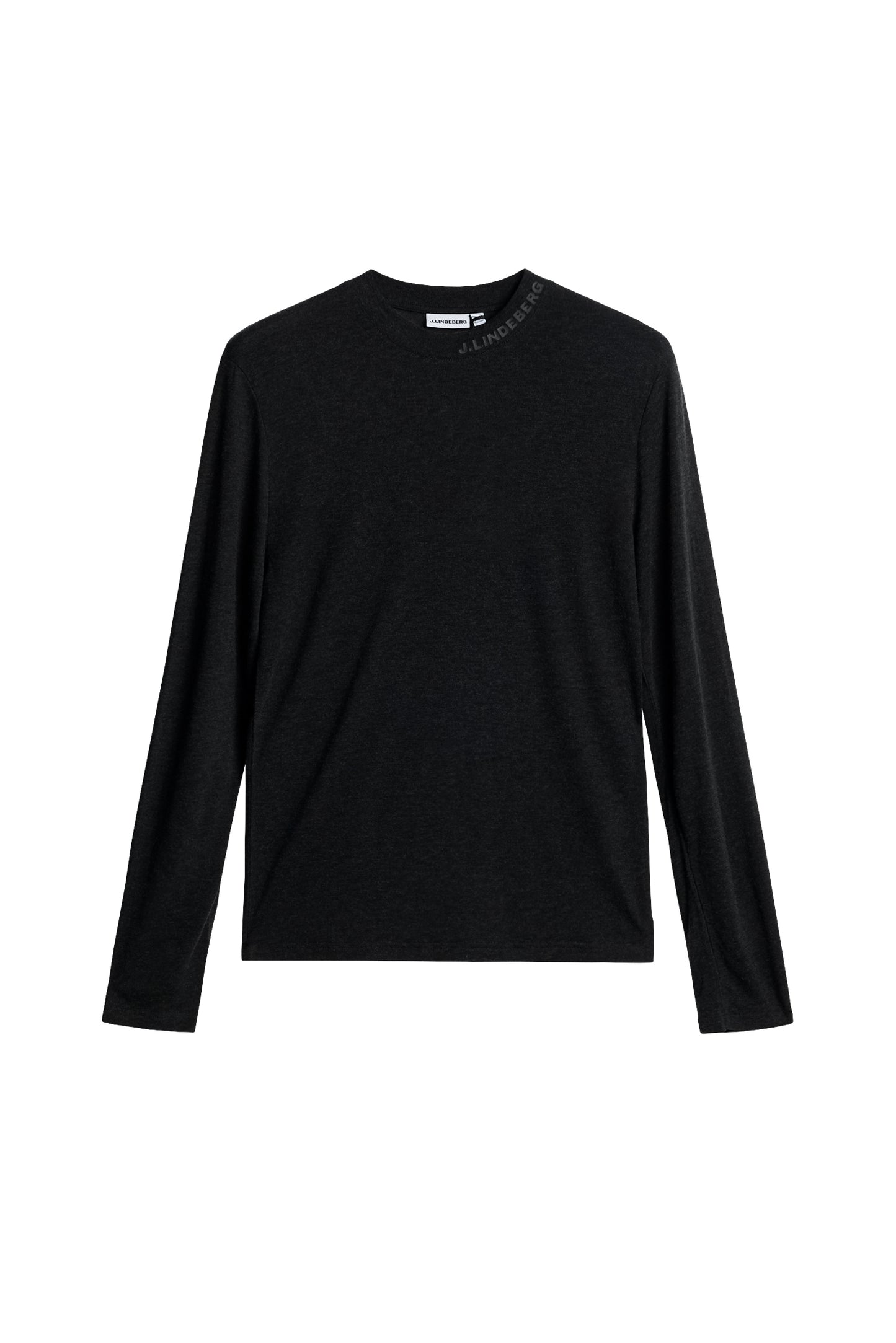 Arnie Mock Neck Longsleeve in Dark Grey Melange by J.Lindeberg