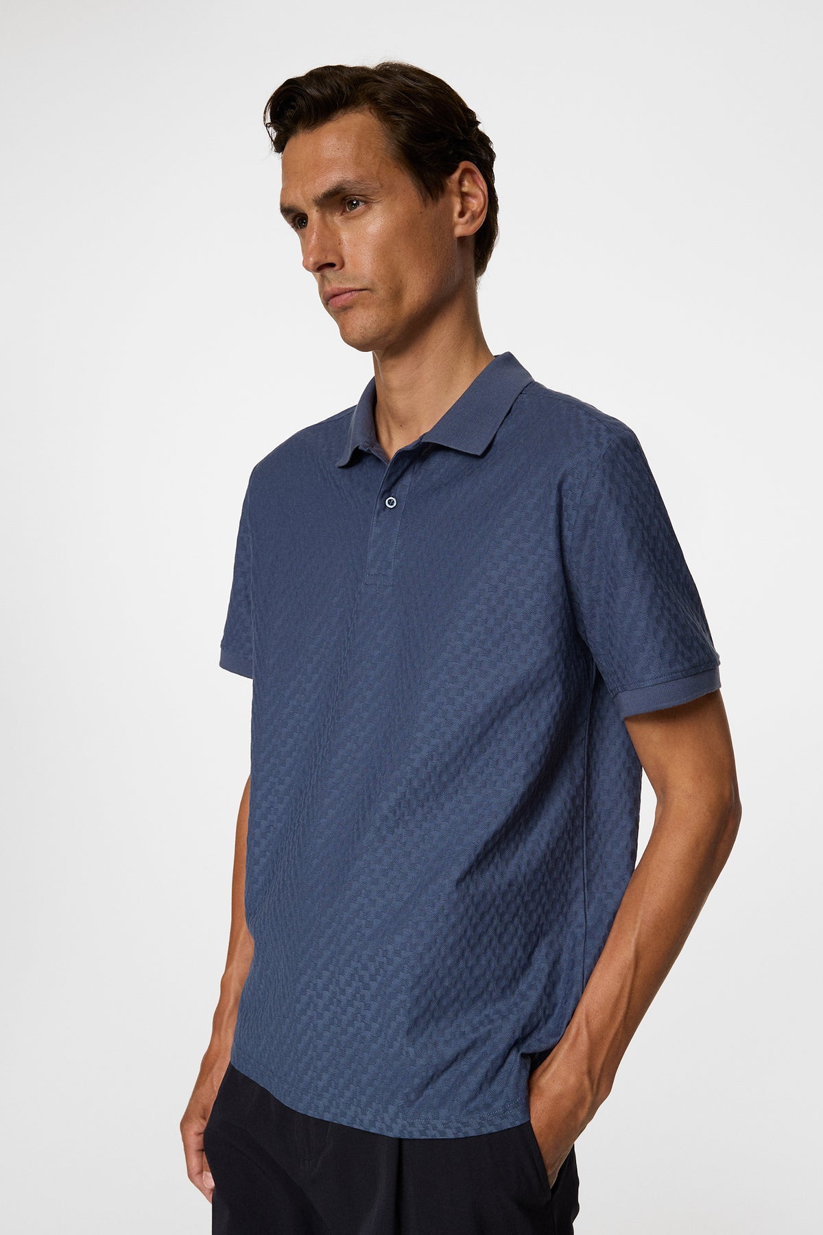 Devon Jacquard Polo in Vintage Indigo by J.Lindeberg