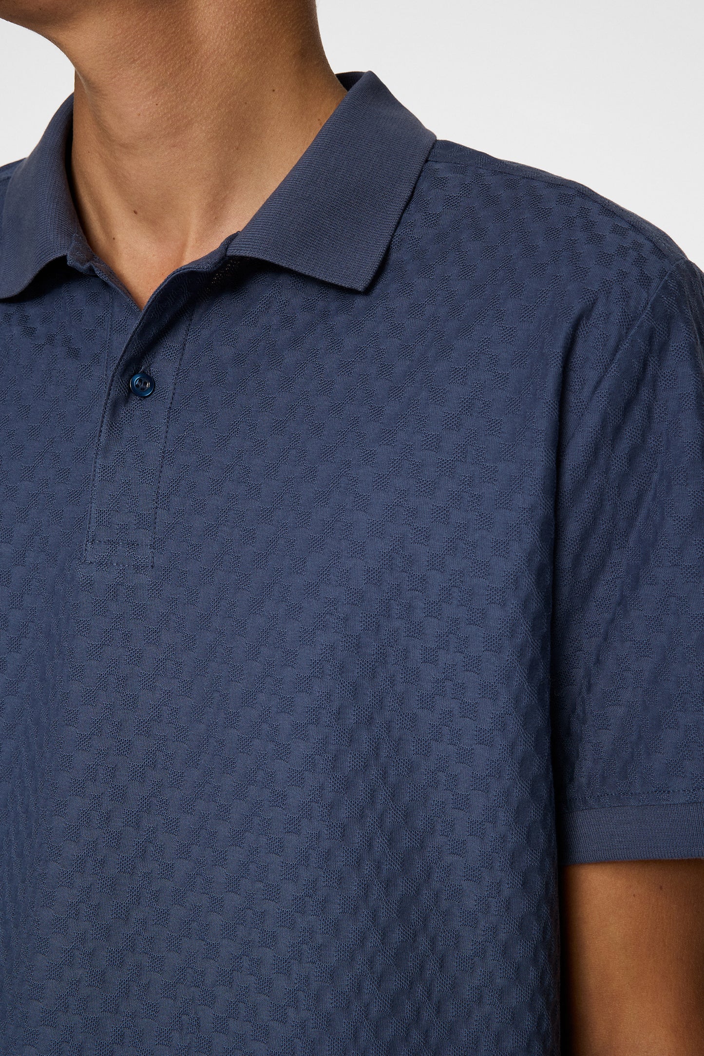 Devon Jacquard Polo in Vintage Indigo by J.Lindeberg