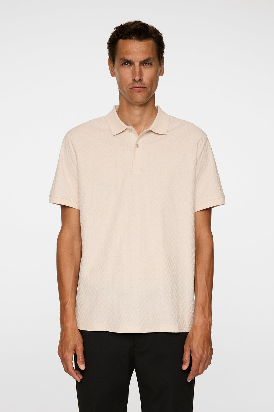 Devon Jacquard Polo / Moonbeam