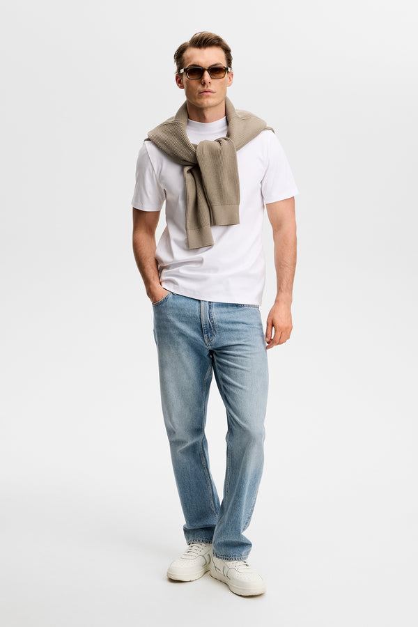Ace Mock Neck T-Shirt / White