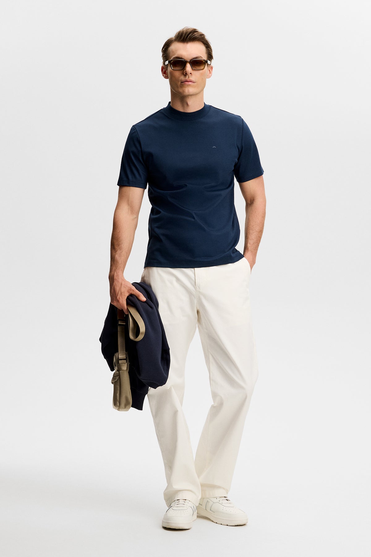 Ace Mock Neck T-Shirt in JL Navy by J.Lindeberg