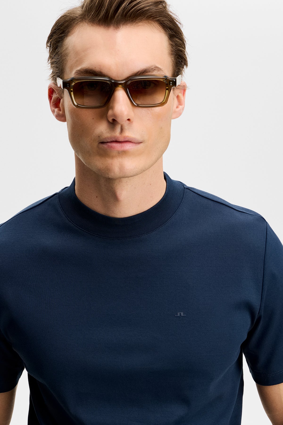 Ace Mock Neck T-Shirt in JL Navy by J.Lindeberg
