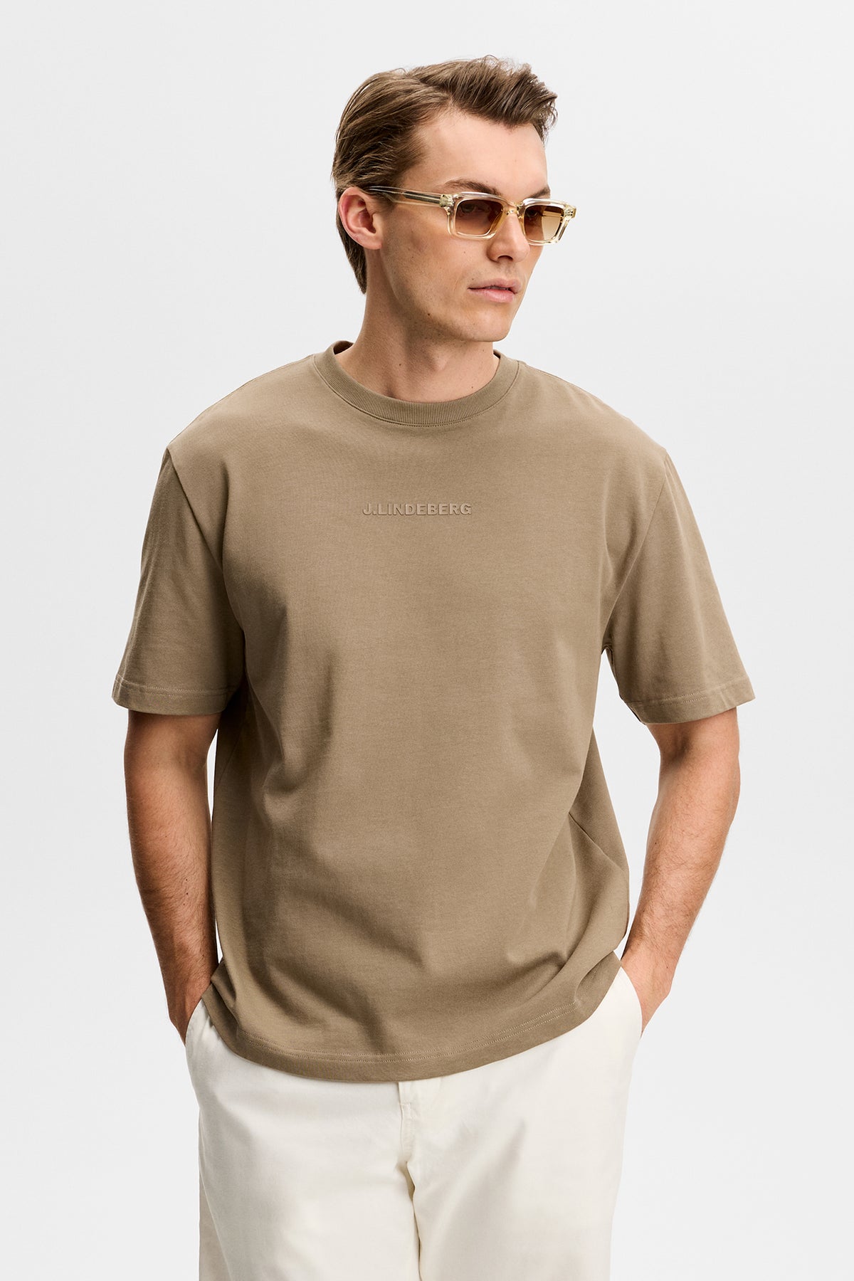 Hale Heavy Logo T-shirt in Brindle by J.Lindeberg