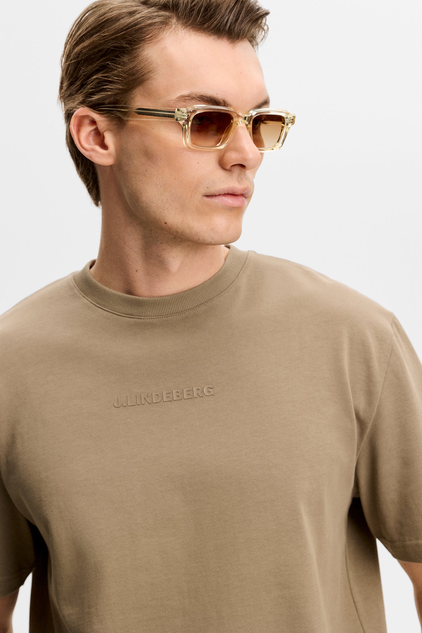 Hale Heavy Logo T-shirt in Brindle by J.Lindeberg