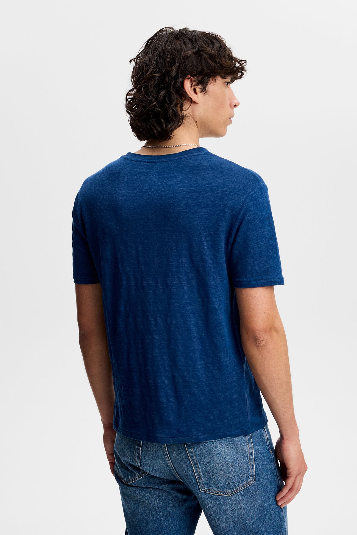 Coma Linen Tee in Estate Blue by J.Lindeberg
