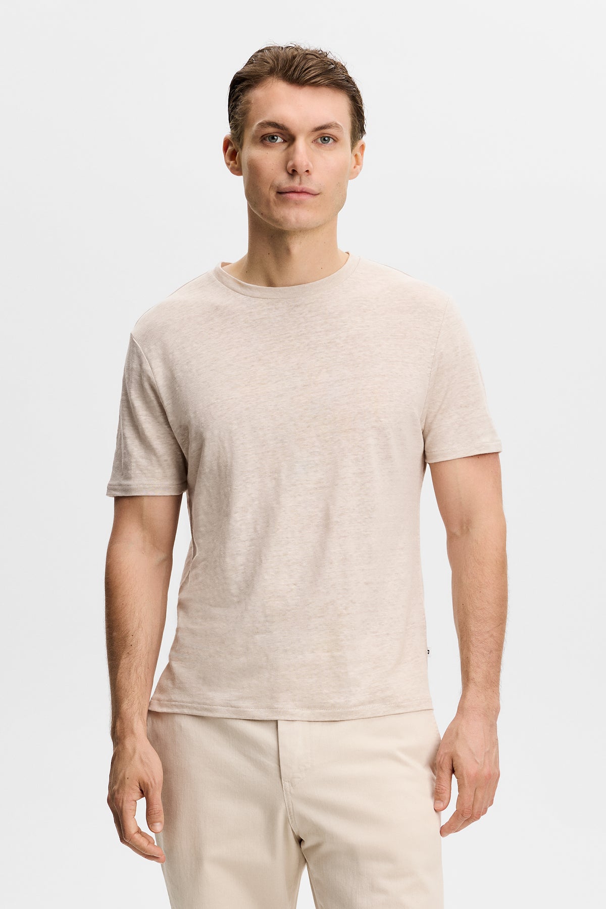 Coma Linen Tee in Moonbeam by J.Lindeberg