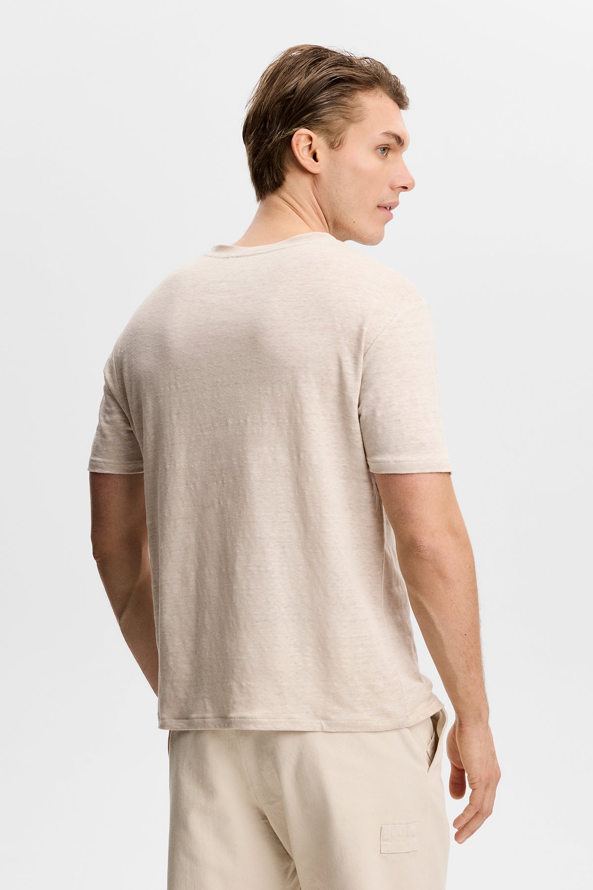 Coma Linen Tee in Moonbeam by J.Lindeberg