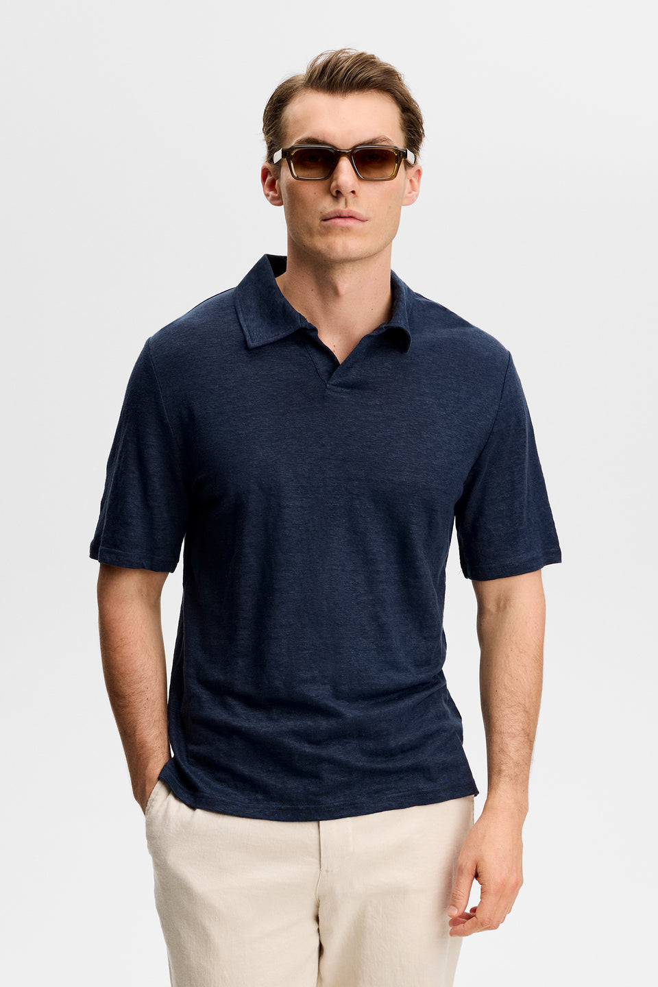 Roy Linen Polo / JL Navy