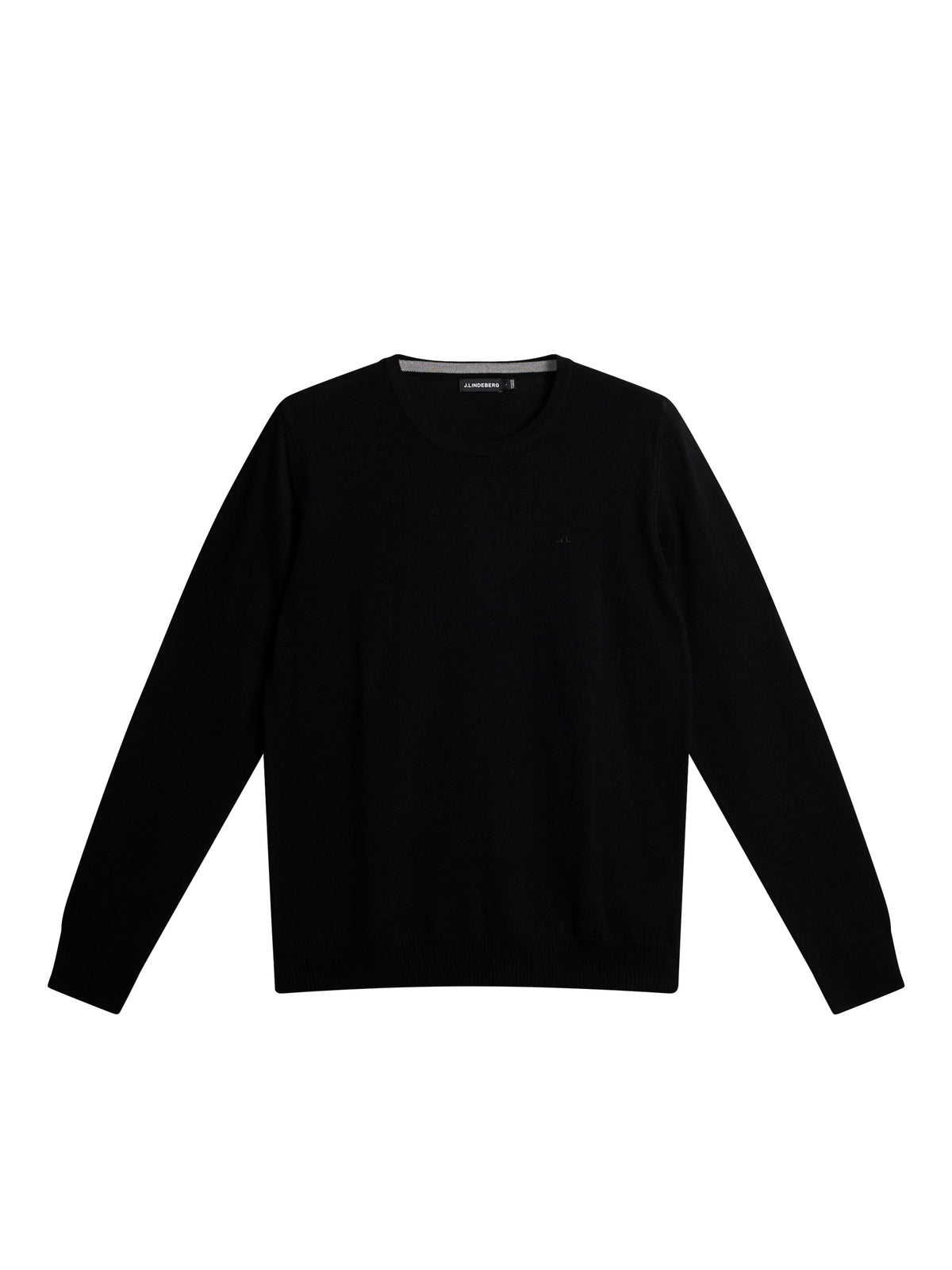 Lyle Merino Crew Neck Sweater in Black by J.Lindeberg