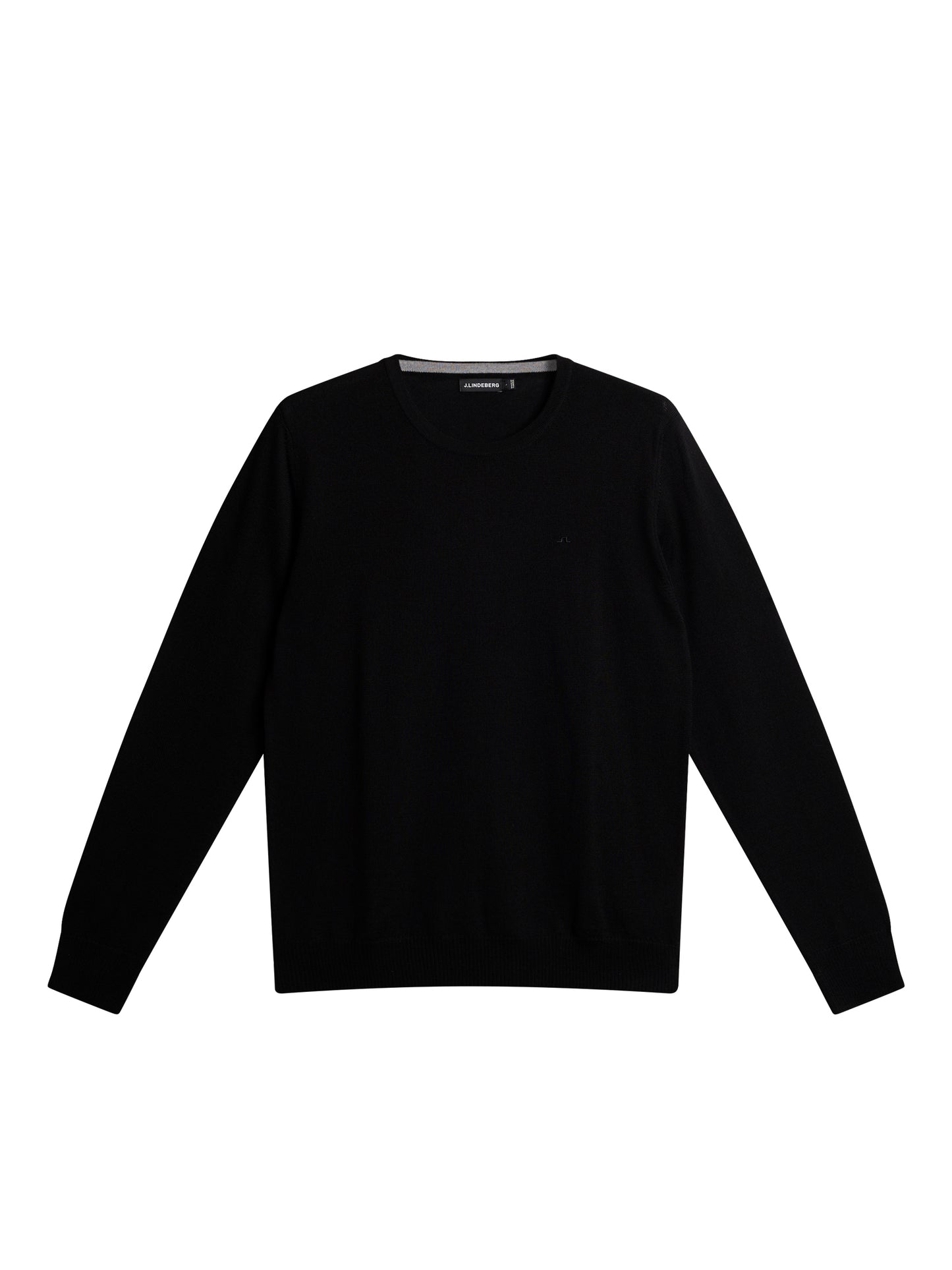 Lyle Merino Crew Neck Sweater in Black by J.Lindeberg