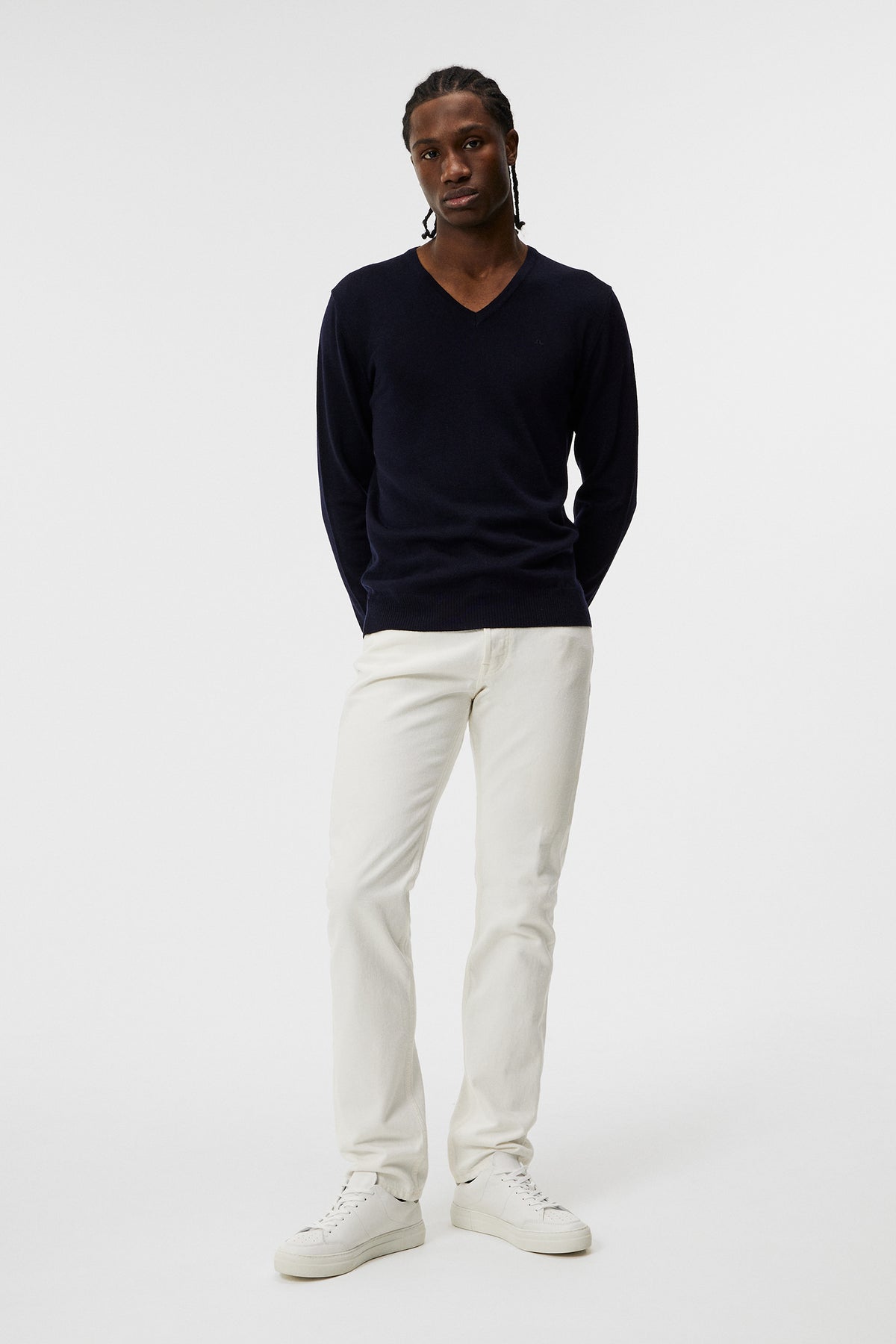 Lymann Merino V-neck Sweater in Navy by J.Lindeberg