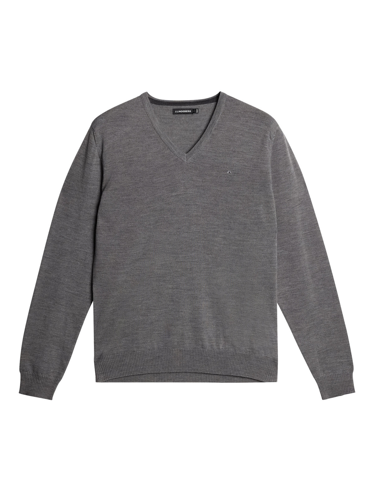 Lymann Merino V-neck Sweater in Grey Melange by J.Lindeberg