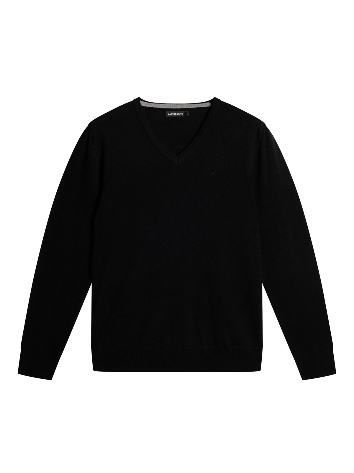 Lymann Merino V-neck Sweater in Black by J.Lindeberg