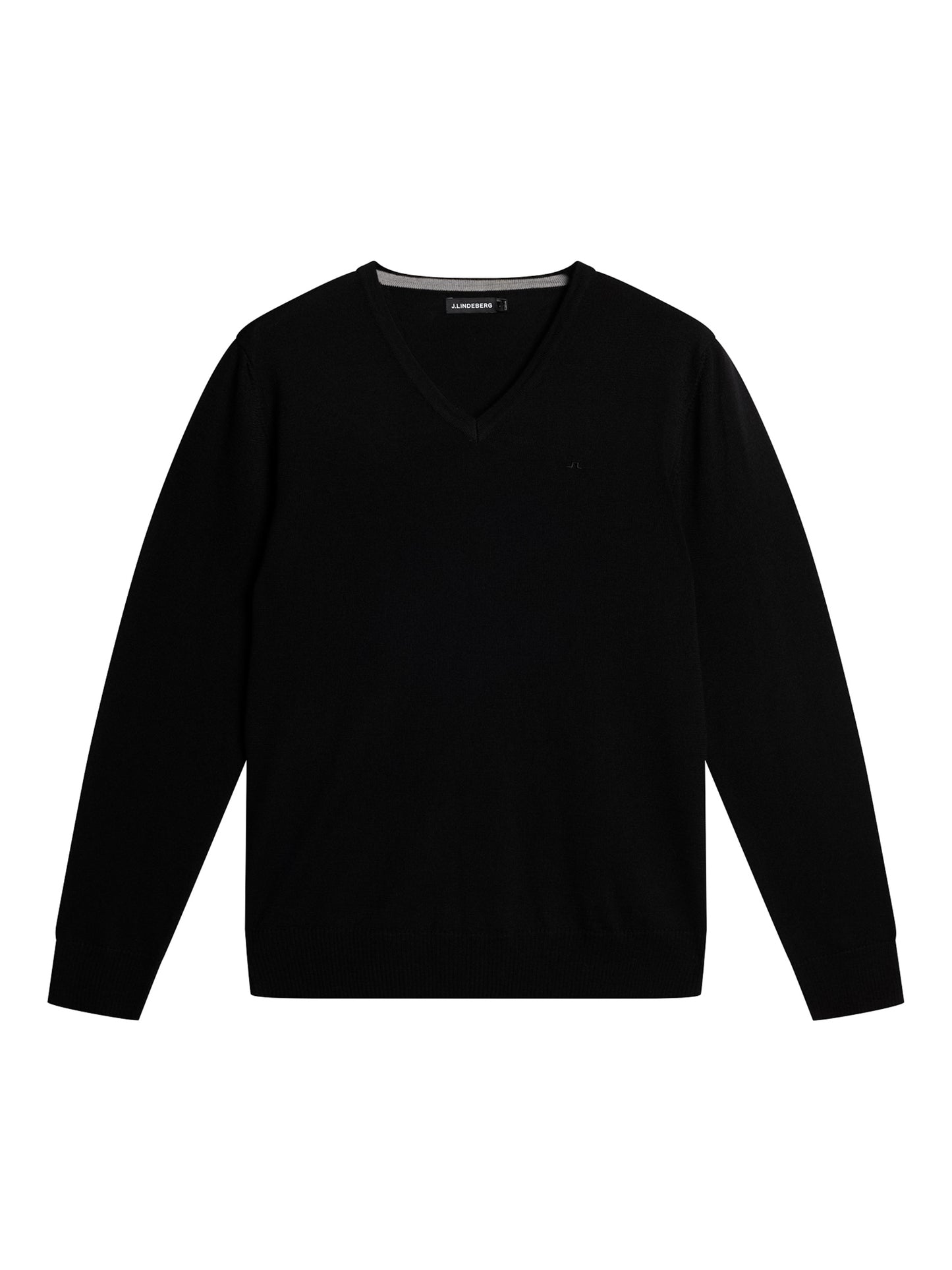Lymann Merino V-neck Sweater in Black by J.Lindeberg