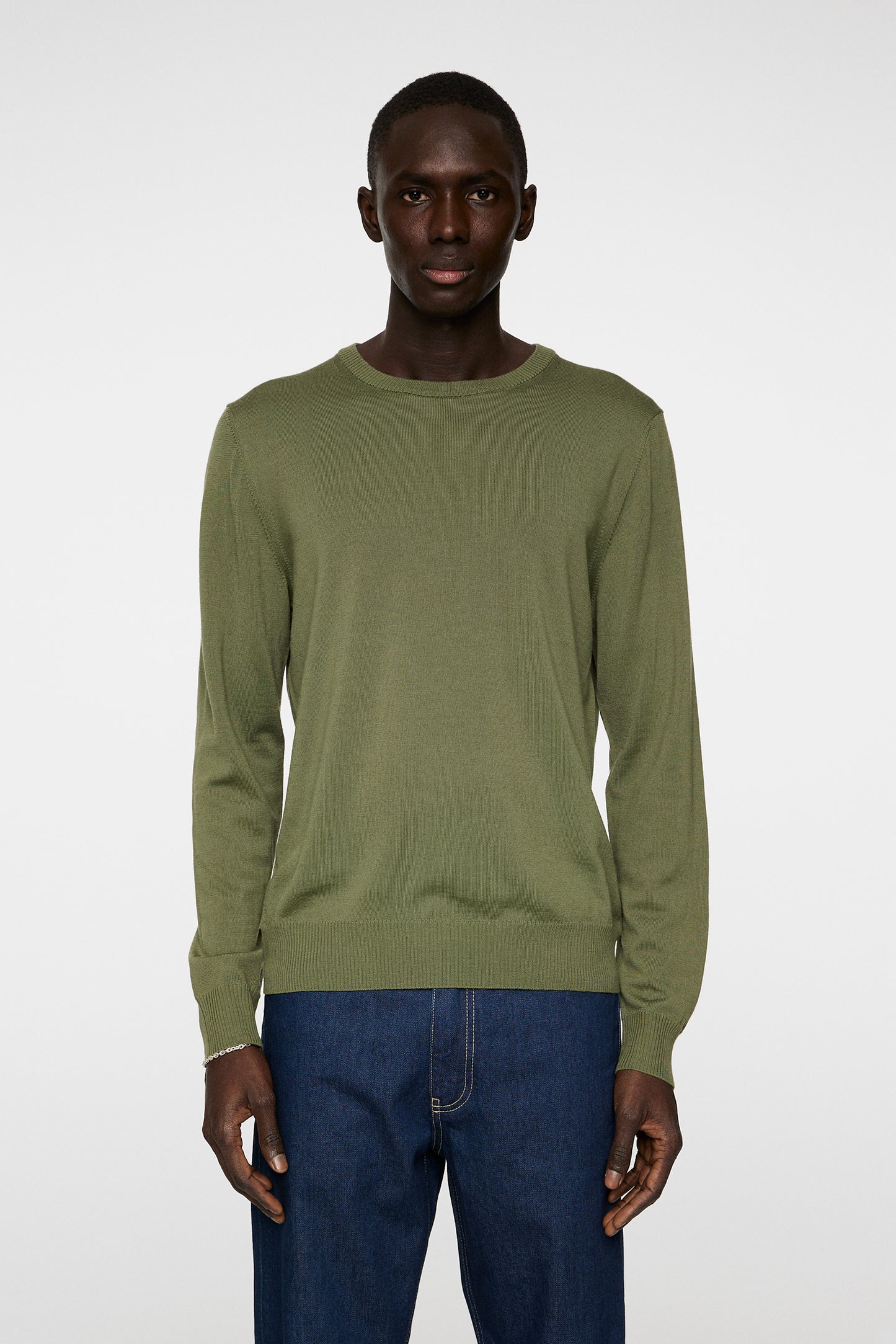 Keane Light Merino Crew Neck in Olivine by J.Lindeberg