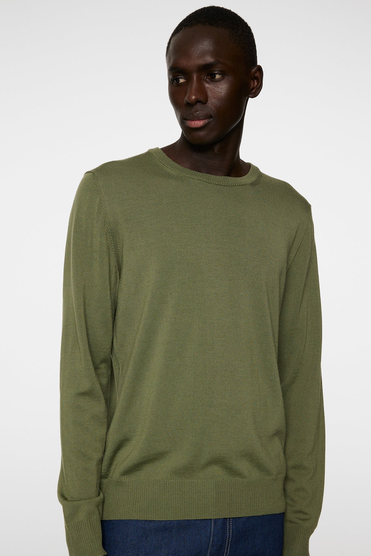 Keane Light Merino Crew Neck in Olivine by J.Lindeberg