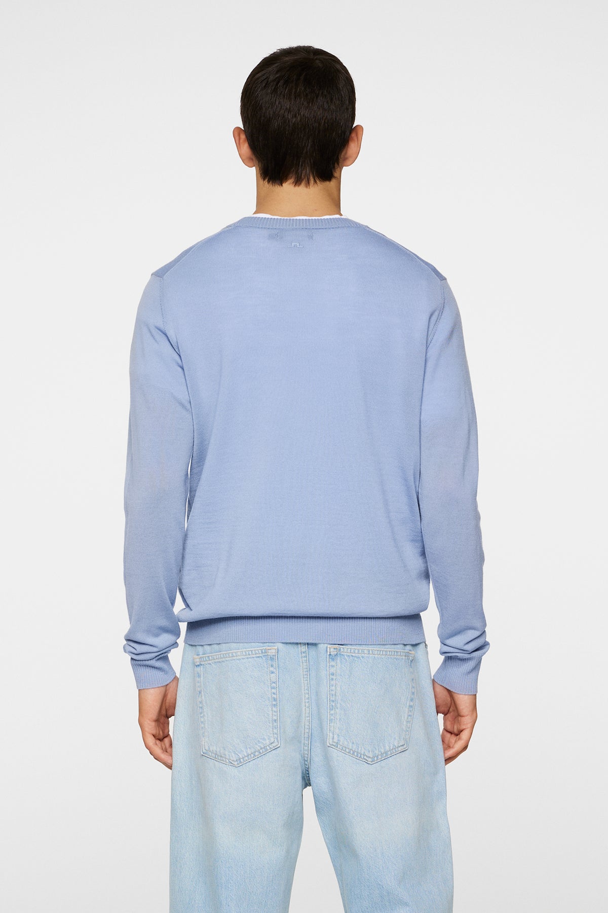 Keane Light Merino Crew Neck in Rain Washed by J.Lindeberg
