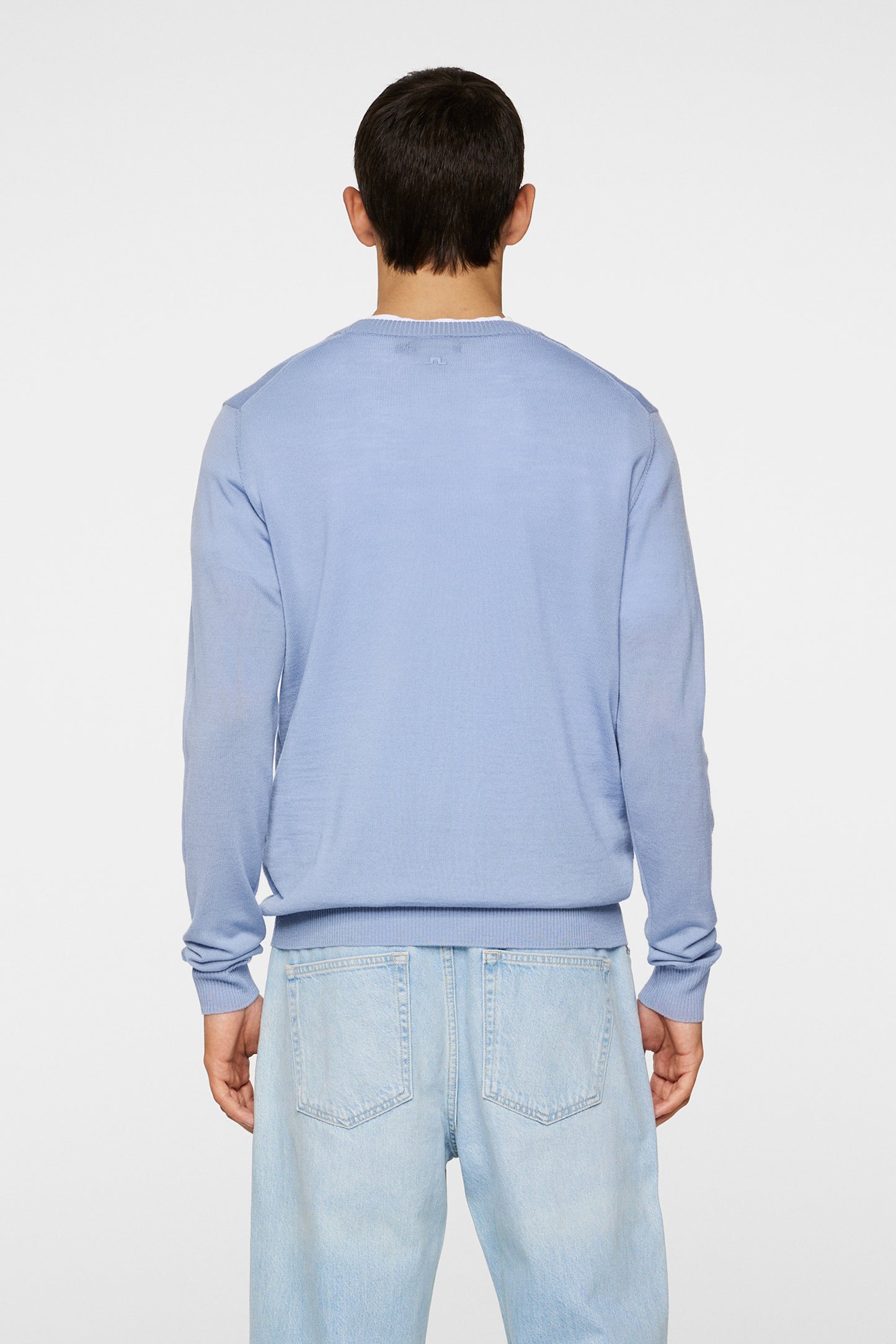 Keane Light Merino Crew Neck in Rain Washed by J.Lindeberg