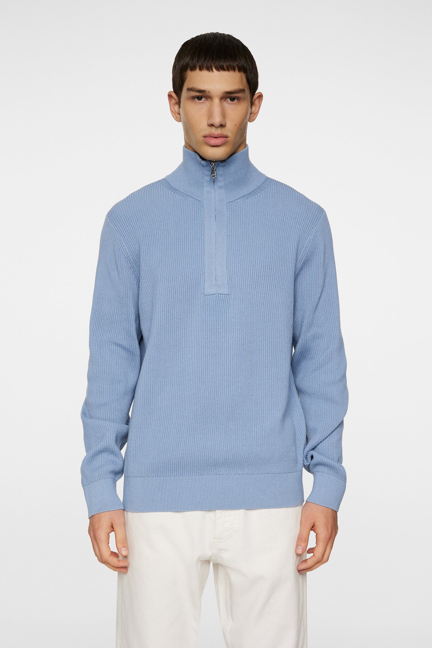 Alex Half Zip Knitted Sweater in Rain Washed by J.Lindeberg