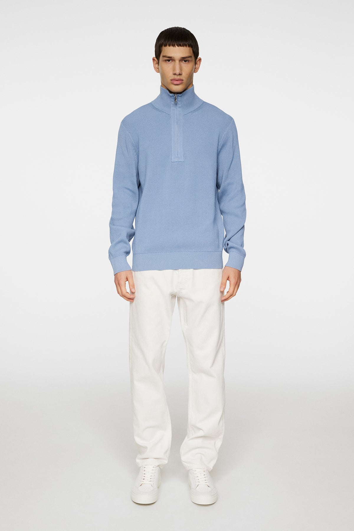 Alex Half Zip Knitted Sweater in Rain Washed by J.Lindeberg