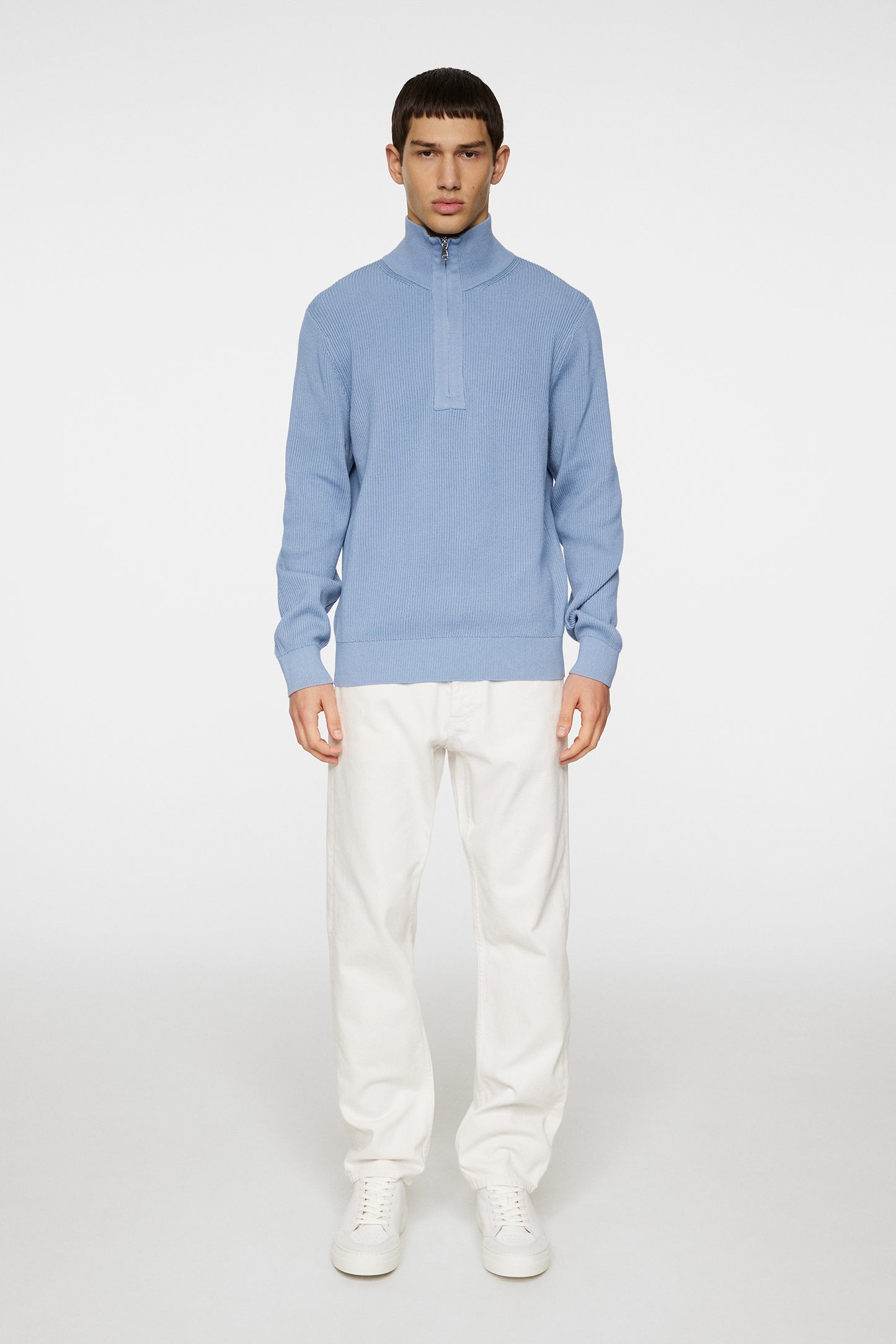 Alex Half Zip Knitted Sweater in Rain Washed by J.Lindeberg