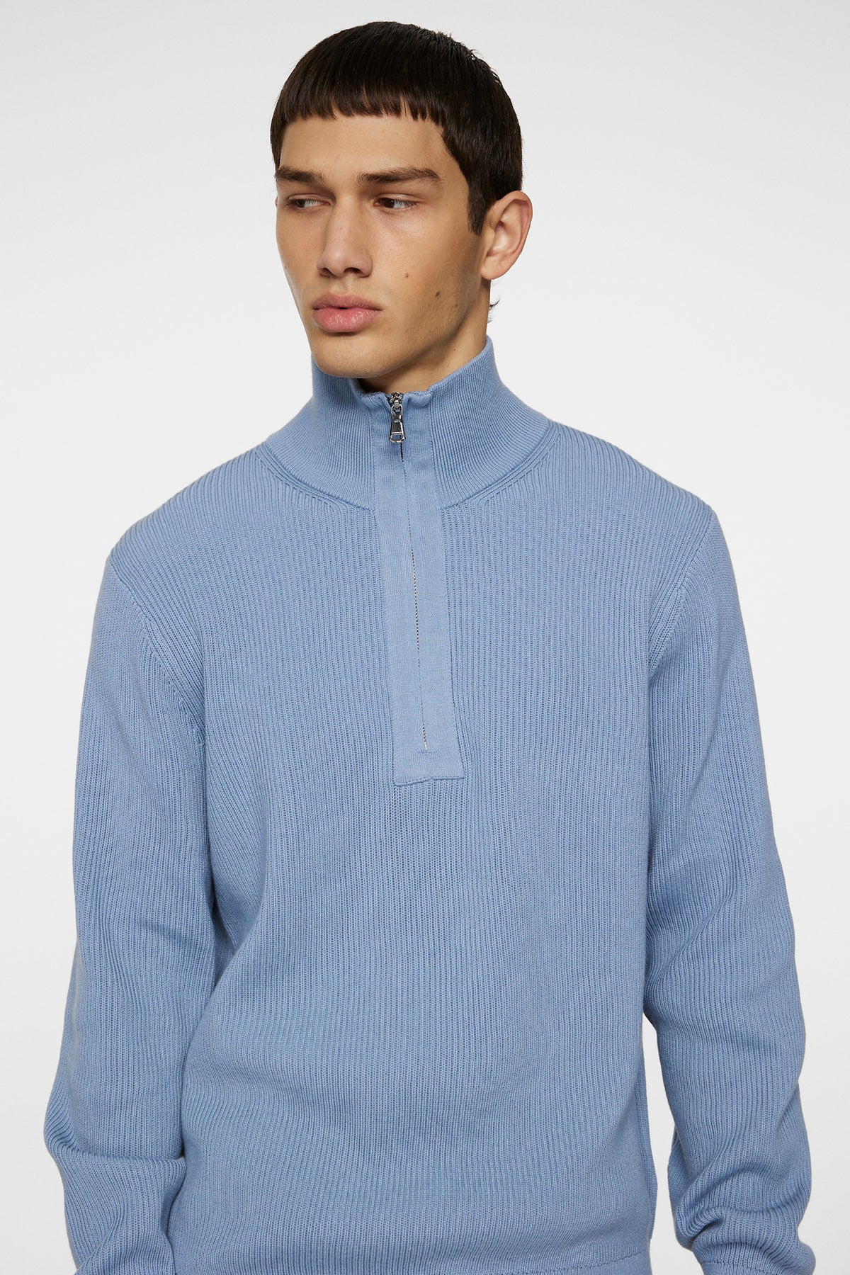 Alex Half Zip Knitted Sweater in Rain Washed by J.Lindeberg
