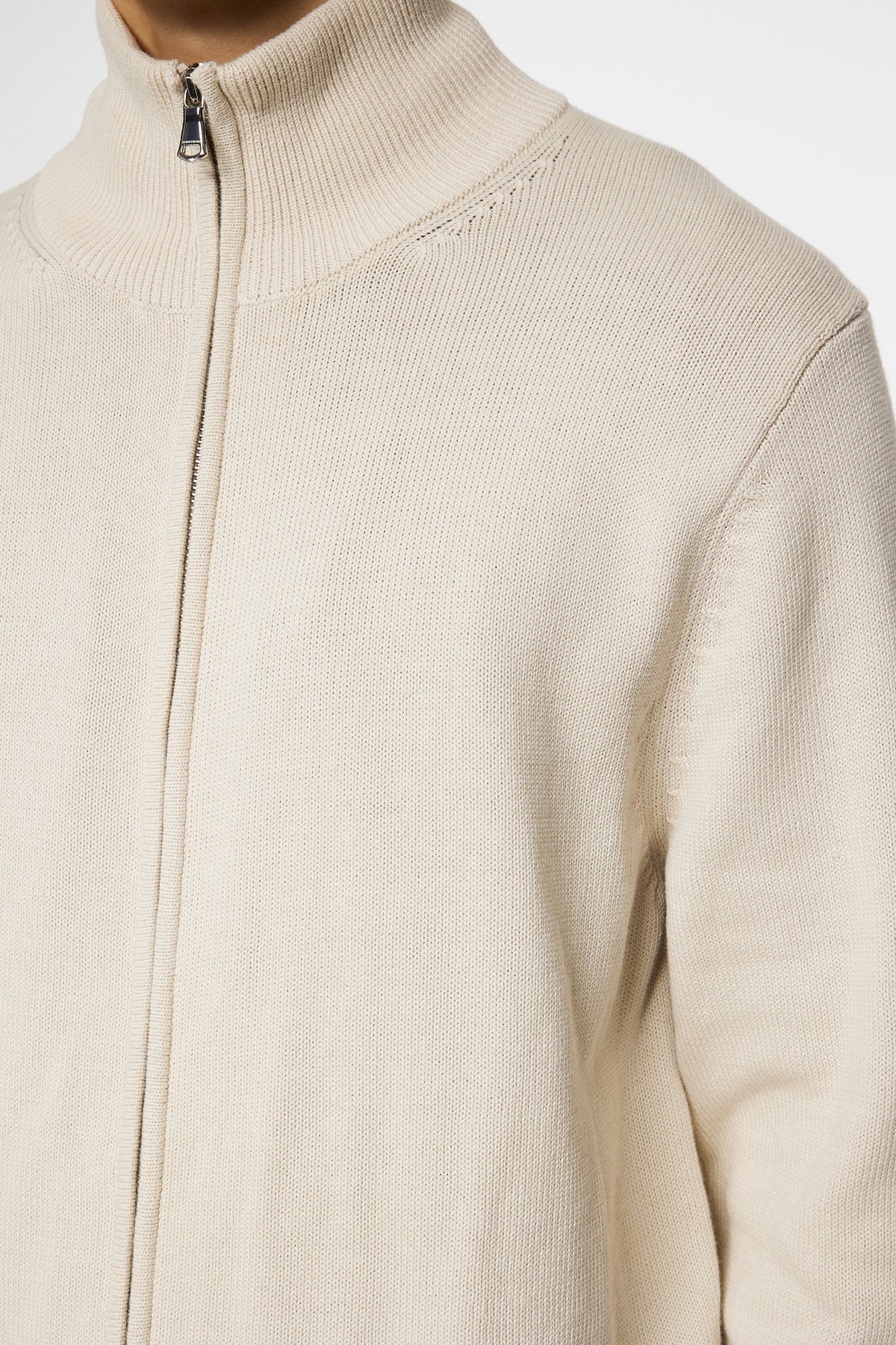 Alexis Full Zip Cardigan in Moonbeam by J.Lindeberg