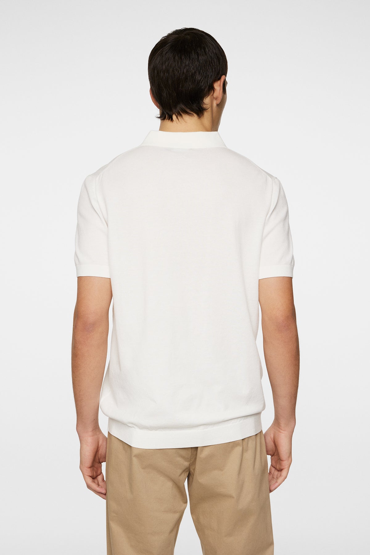 Ridge Knitted Polo in White by J.Lindeberg