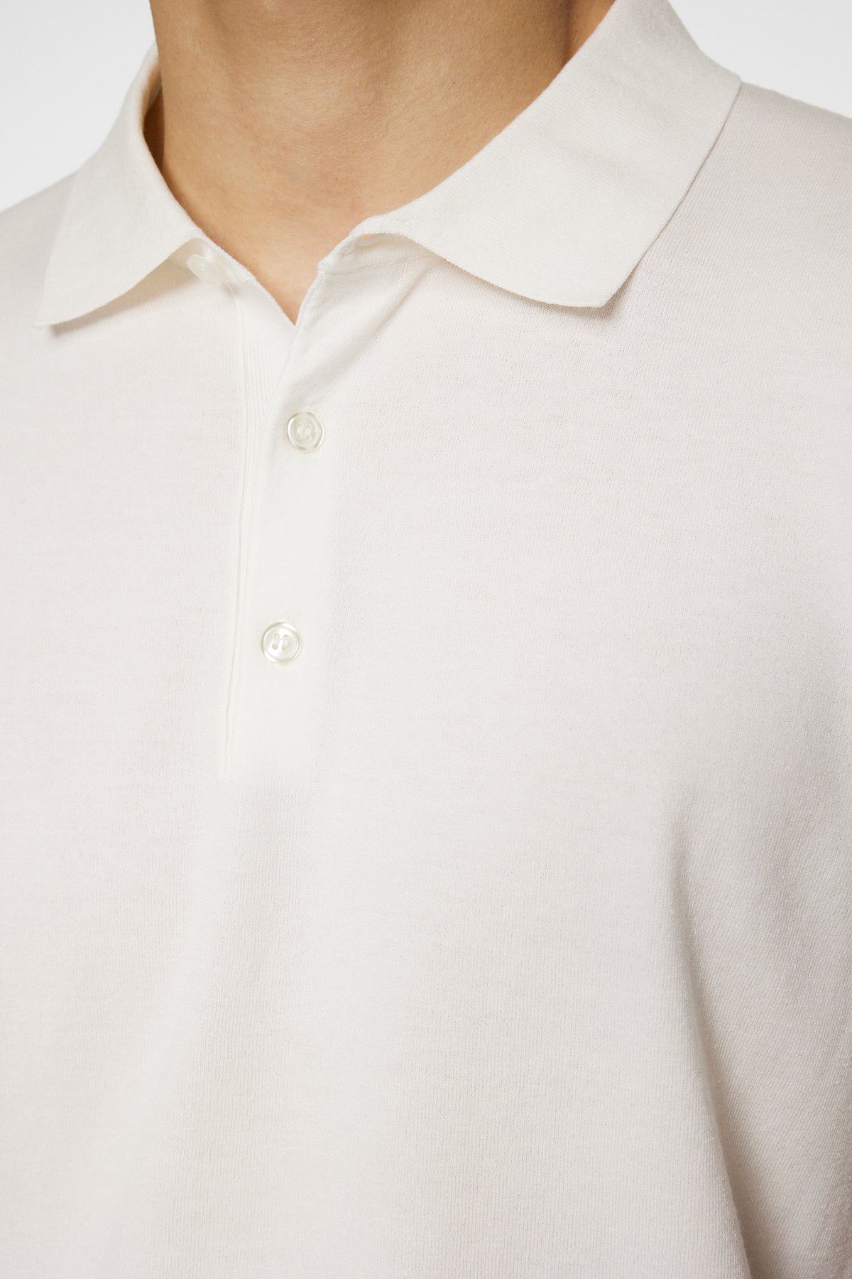 Ridge Knitted Polo in White by J.Lindeberg