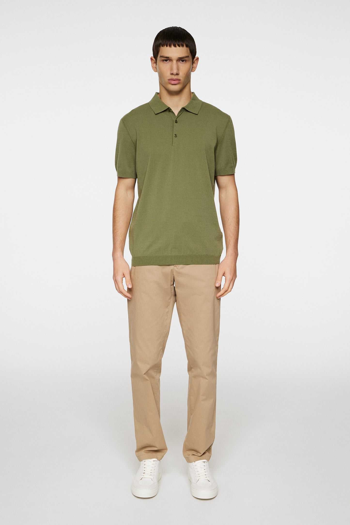 Ridge Knitted Polo in Olivine by J.Lindeberg