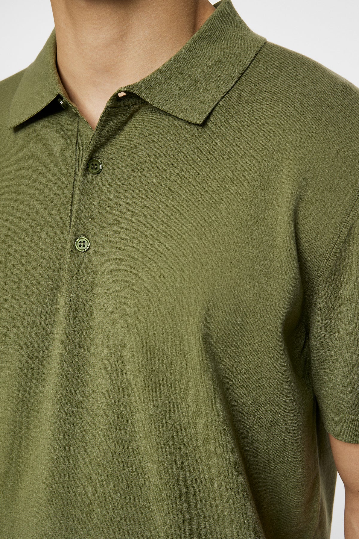 Ridge Knitted Polo in Olivine by J.Lindeberg