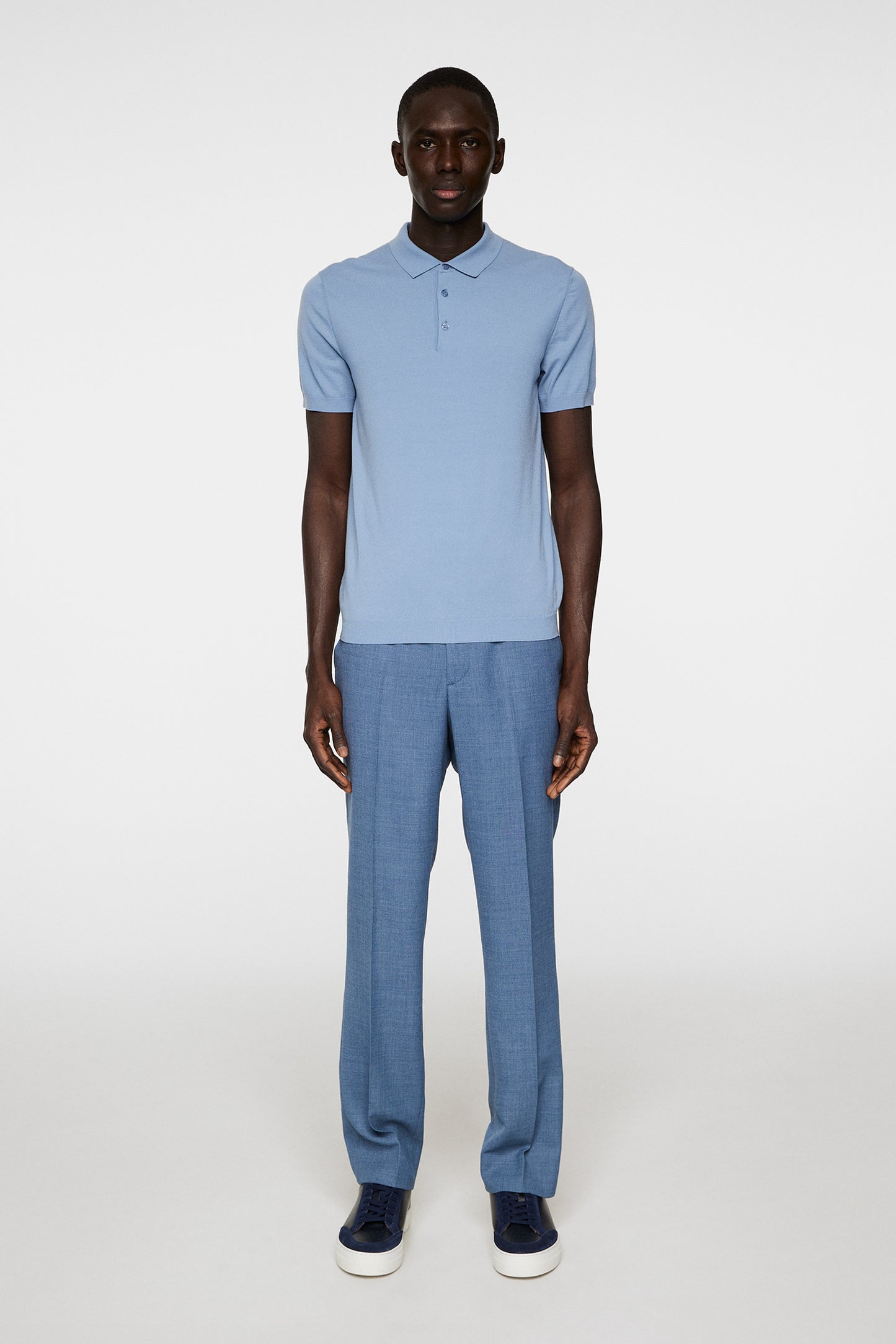 Ridge Knitted Polo in Rain Washed by J.Lindeberg