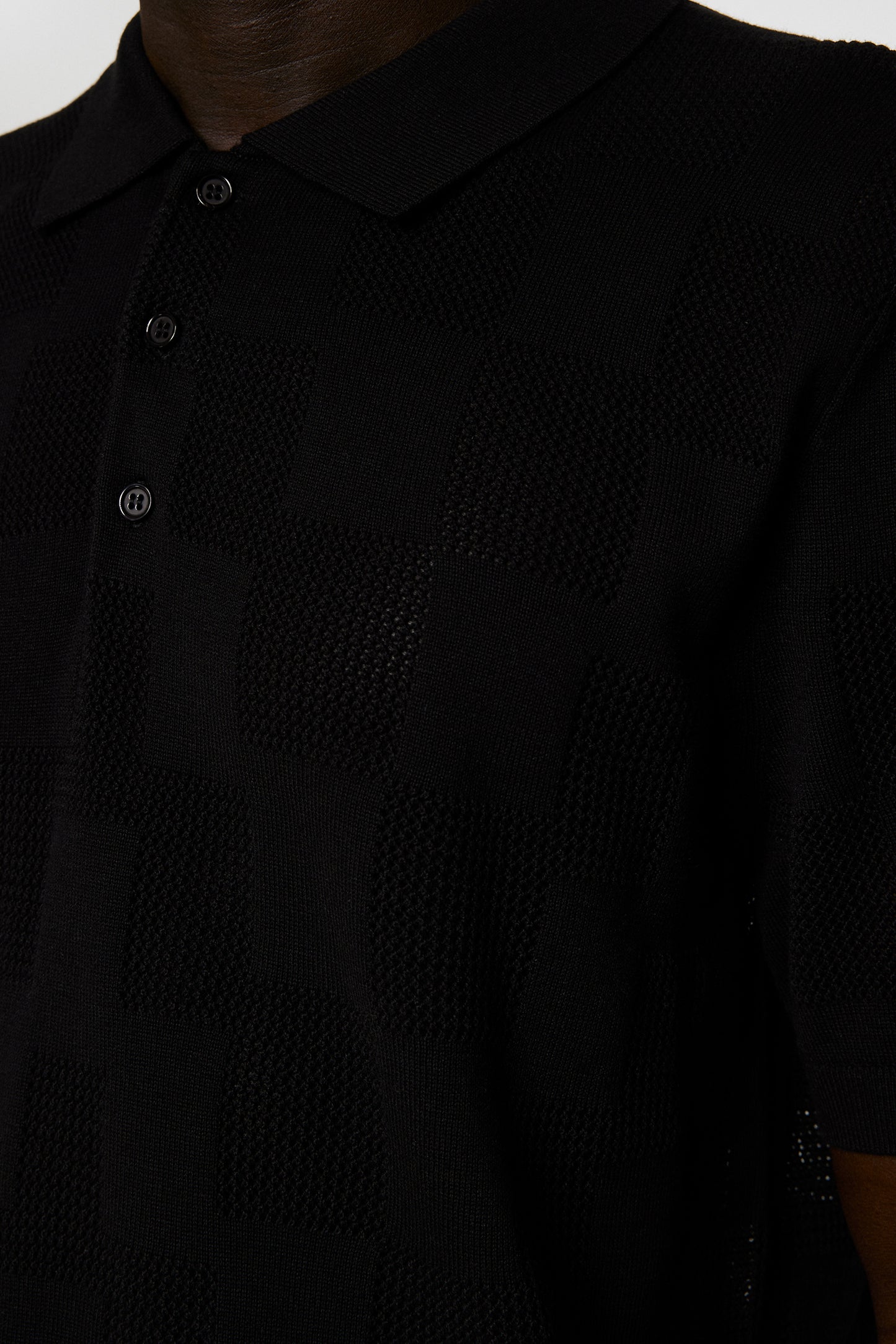Reymond Stacked Bridge Polo in Black by J.Lindeberg