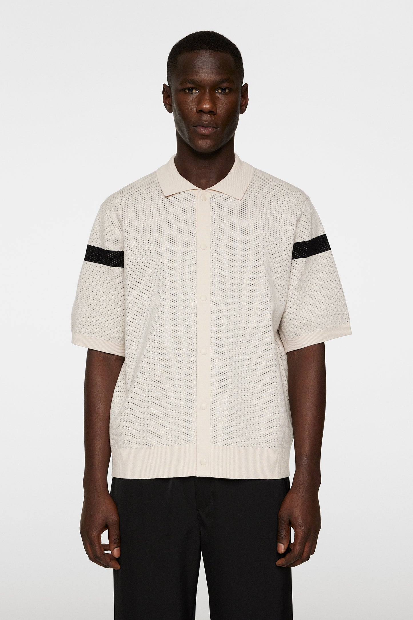 Rayne Knitted Shirt in Moonbeam by J.Lindeberg