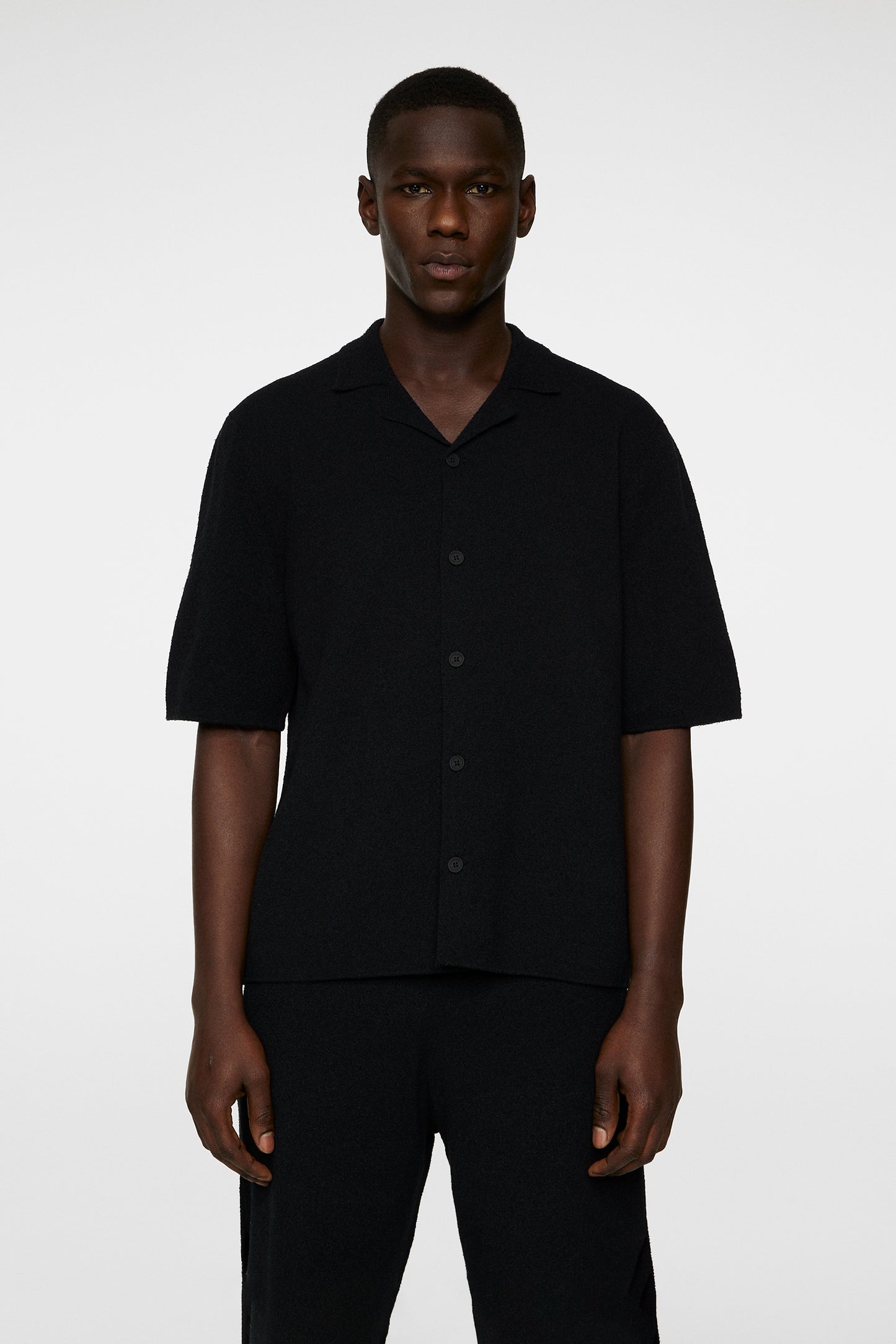 Sal Knitted Boucle Shirt in Black by J.Lindeberg
