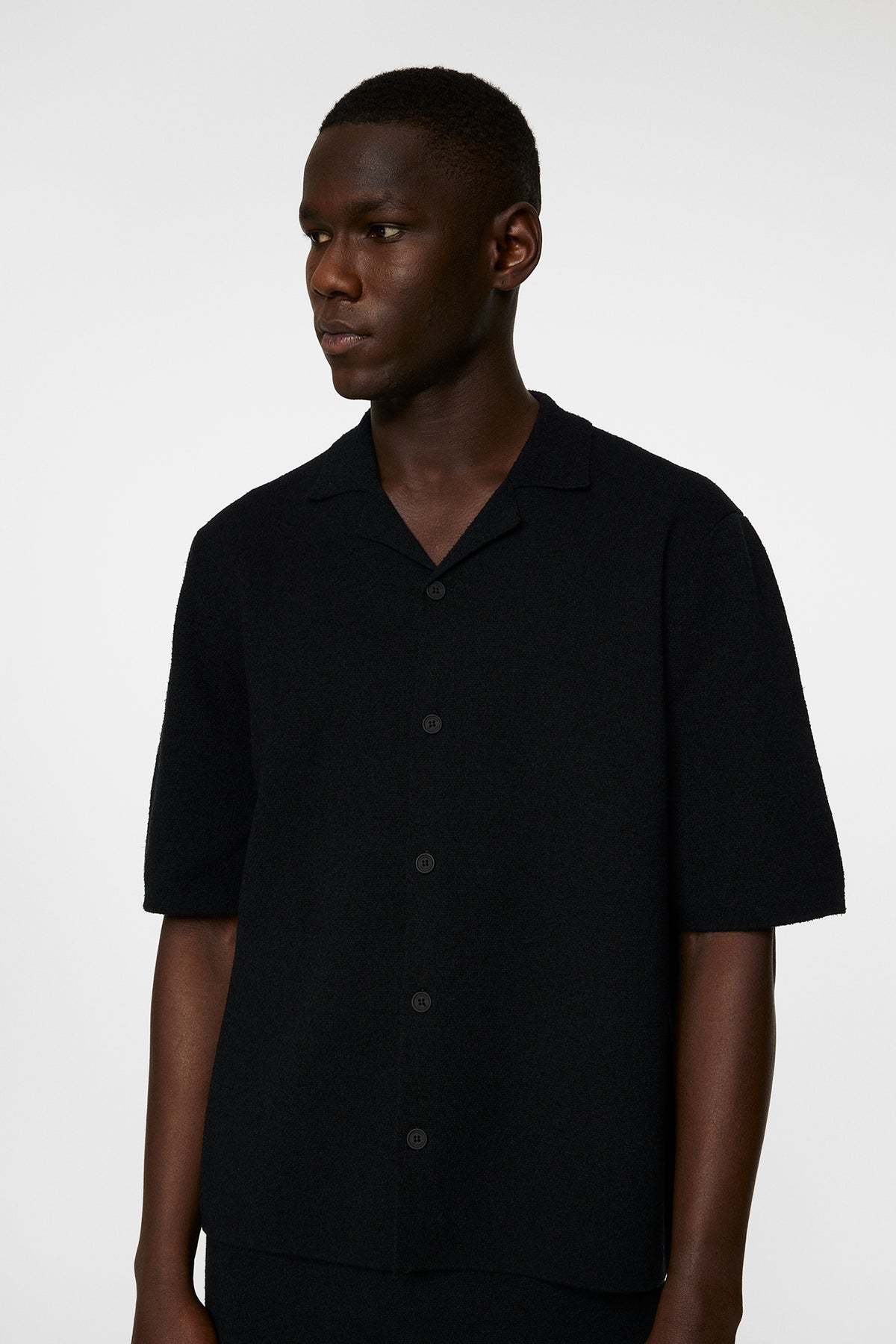 Sal Knitted Boucle Shirt in Black by J.Lindeberg