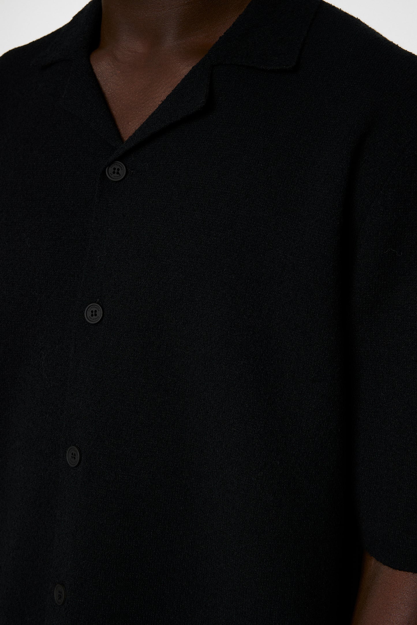 Sal Knitted Boucle Shirt in Black by J.Lindeberg