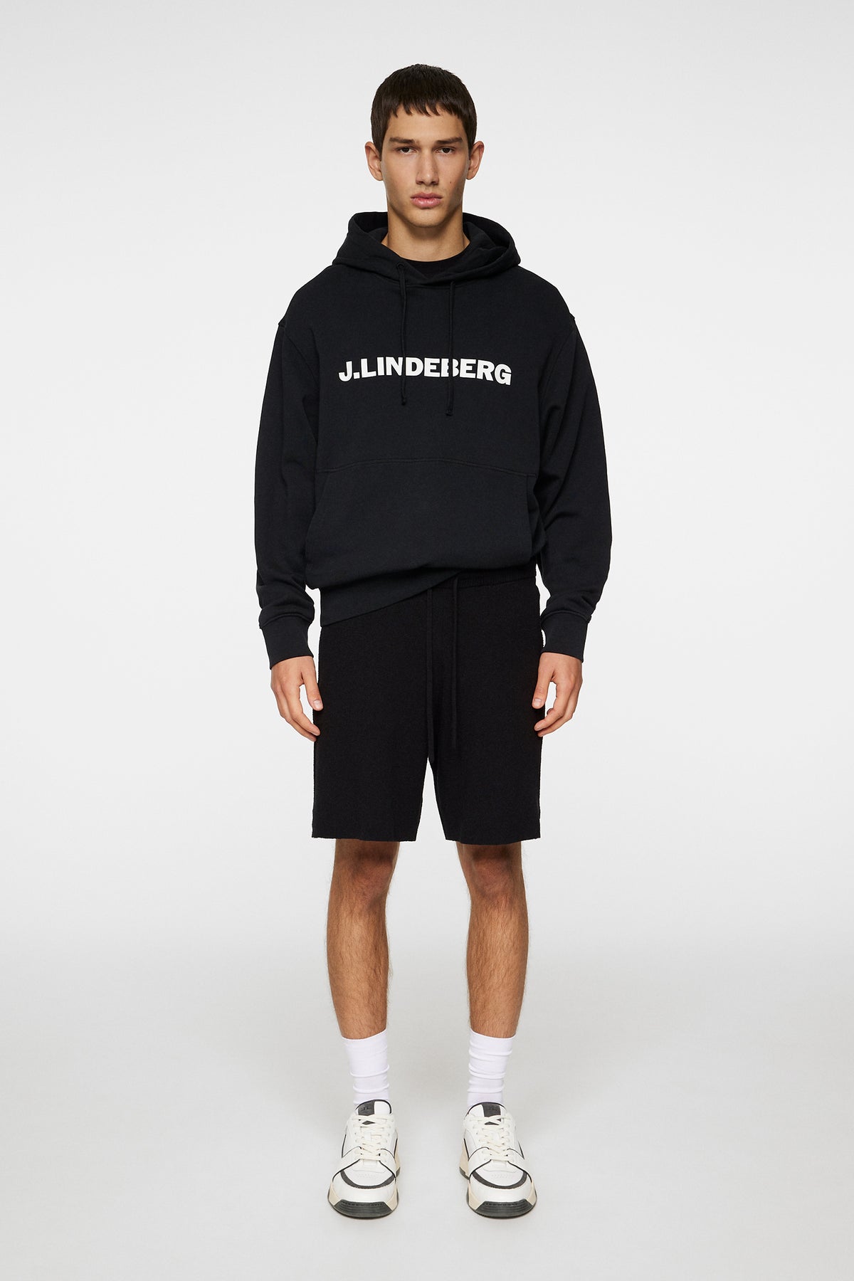 Simon Knitted Boucle Shorts in Black by J.Lindeberg