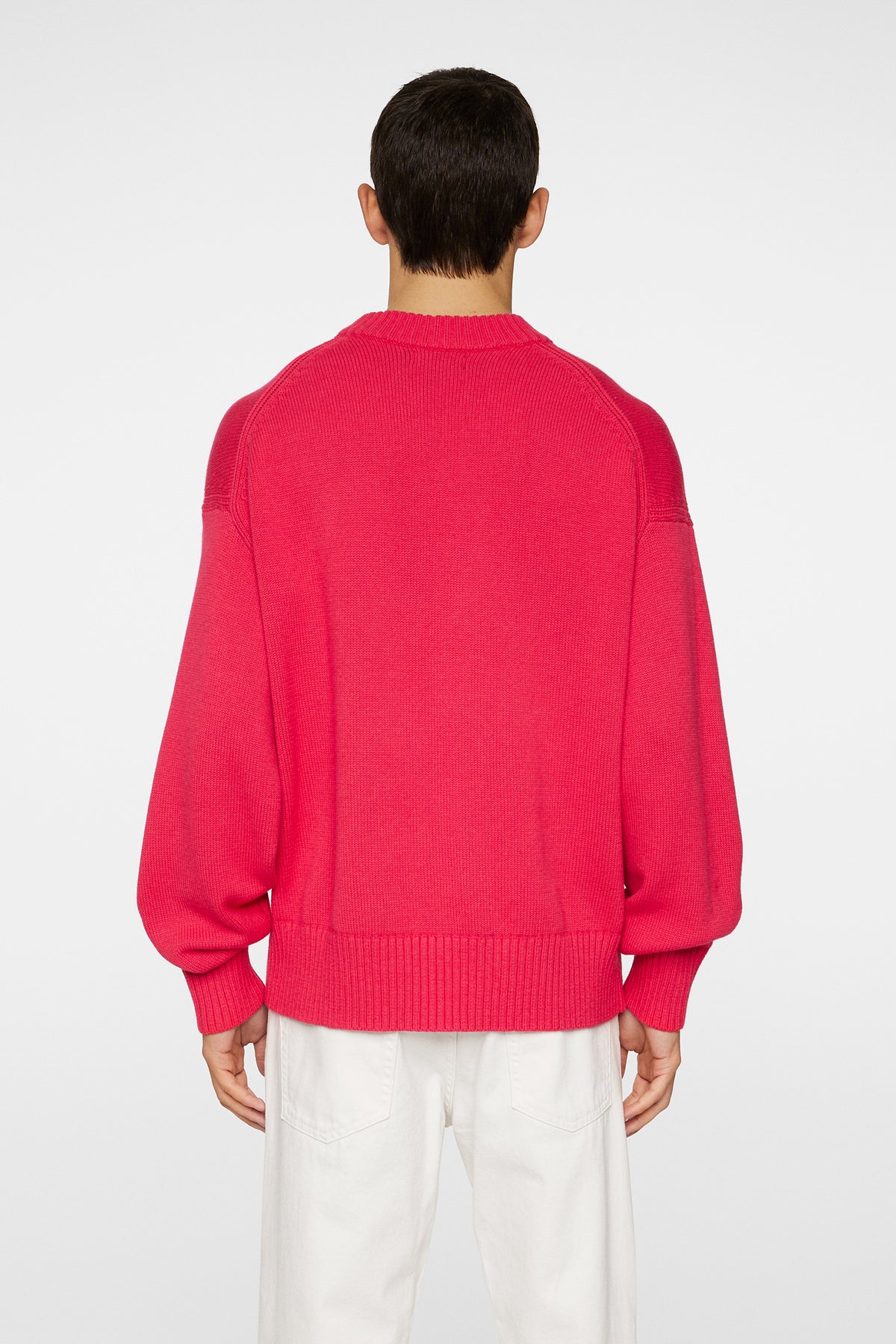 Eddy Cotton Wool Crew Neck in Azalea by J.Lindeberg