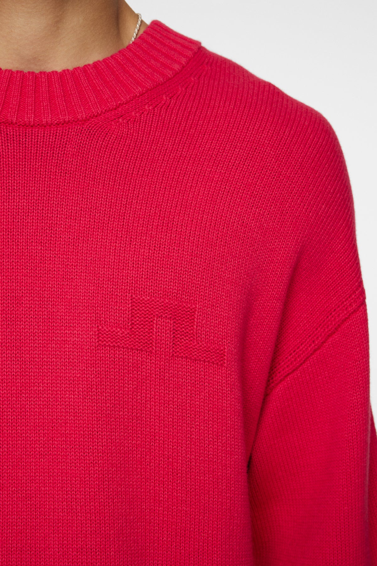 Eddy Cotton Wool Crew Neck in Azalea by J.Lindeberg