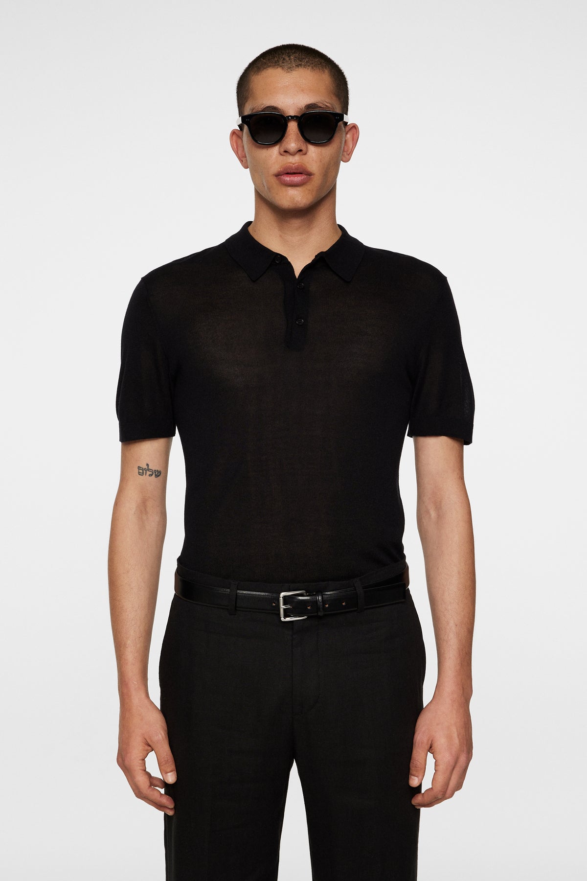 Ridge Lyocell Silk Polo in Black by J.Lindeberg